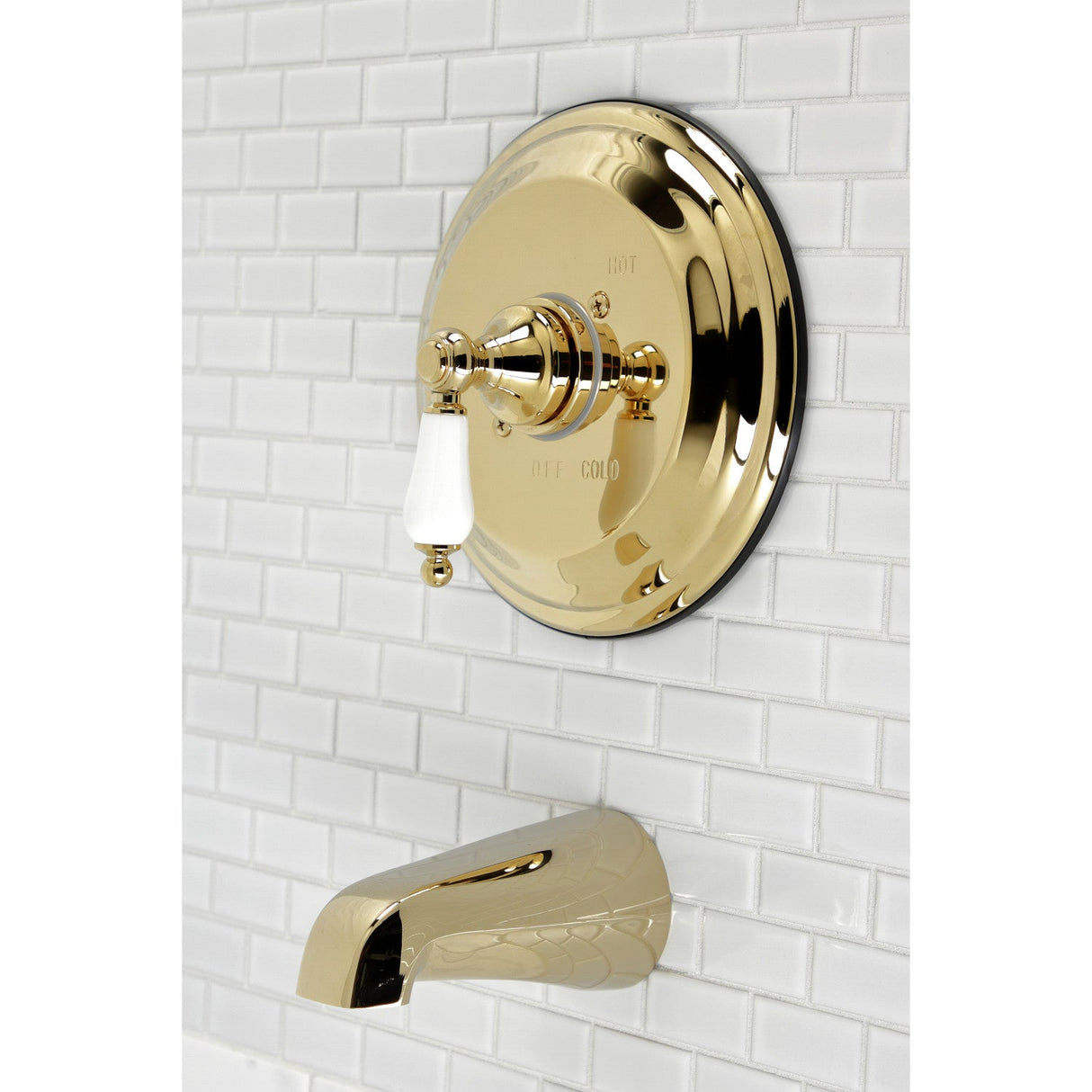 Vintage KB3632PLTO Single-Handle 2-Hole Wall Mount Tub and Shower Faucet Tub Only, Polished Brass