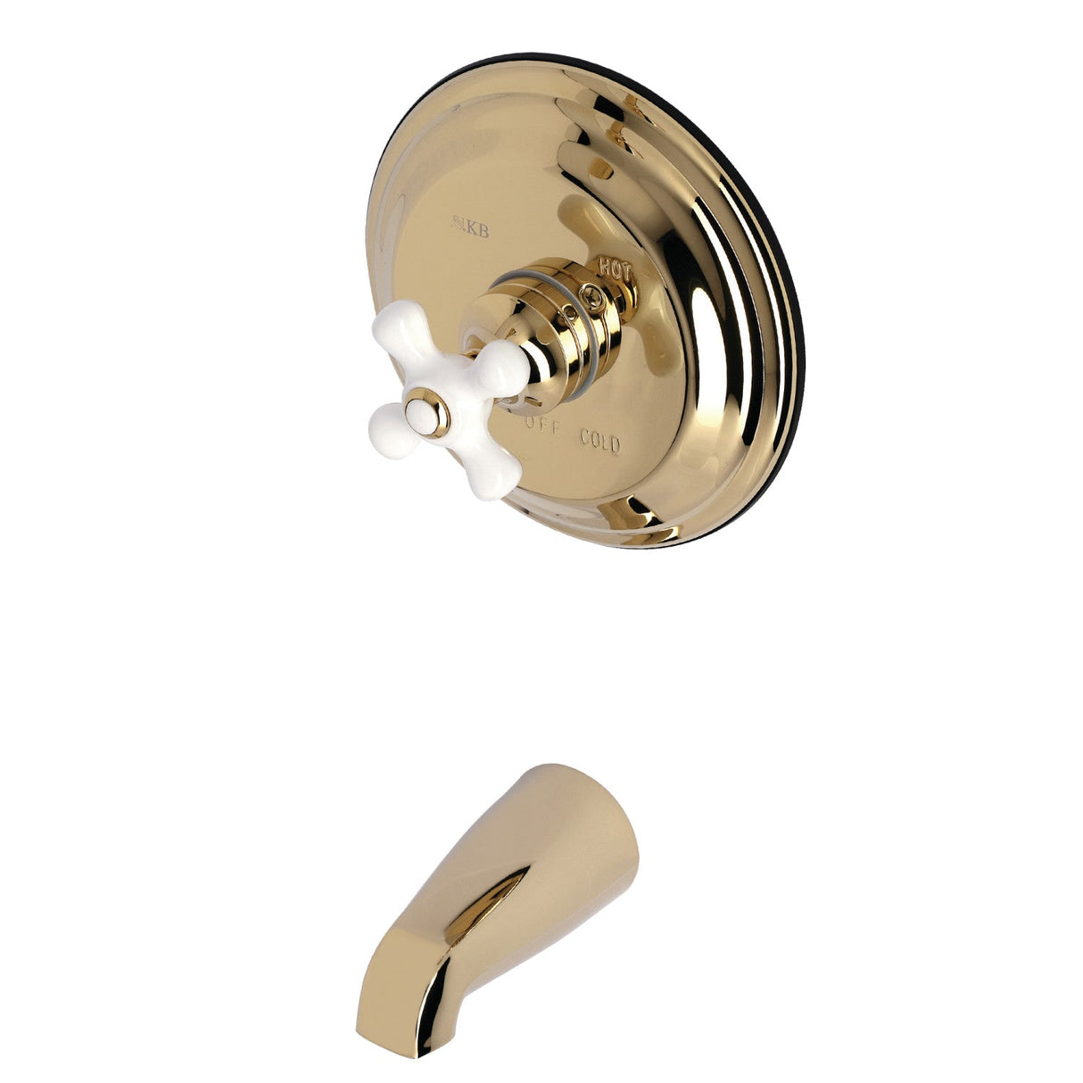 Vintage KB3632PXTO Single-Handle 2-Hole Wall Mount Tub and Shower Faucet Tub Only, Polished Brass