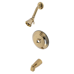 KB3632TLH 3-Hole Wall Mount Tub and Shower Faucet Trim Only without Handle, Polished Brass