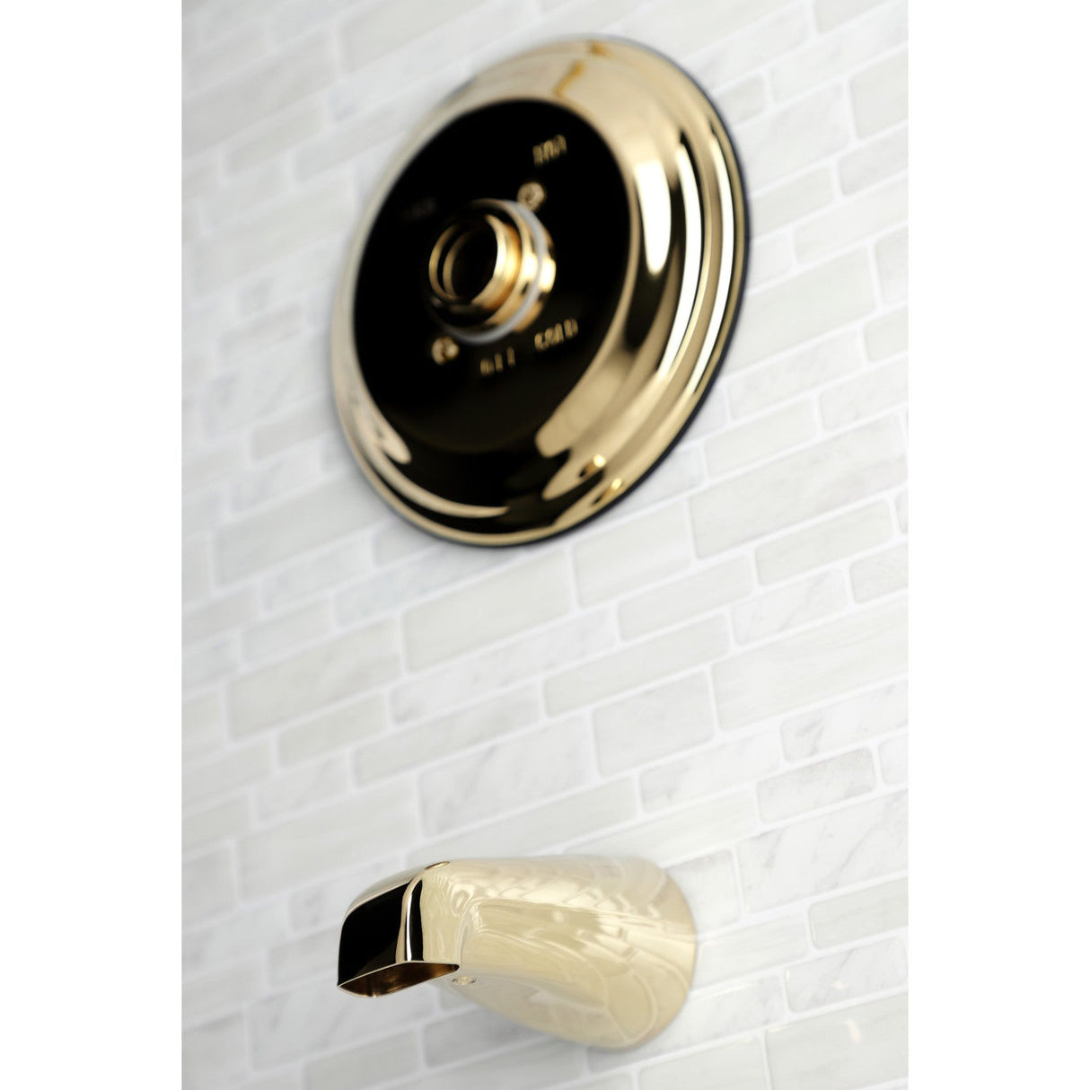 KB3632TTLH 2-Hole Wall Mount Tub and Shower Faucet Tub Trim Only without Handle, Polished Brass