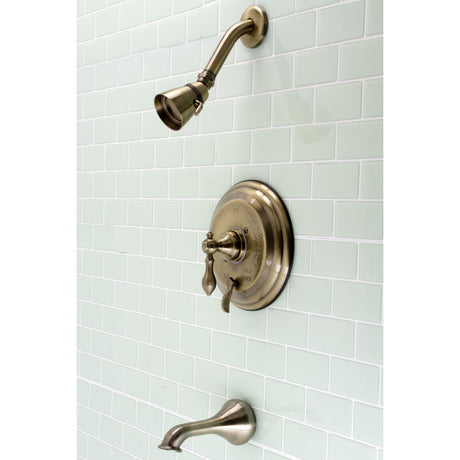 American Classic KB36330ACL Single-Handle 3-Hole Wall Mount Tub and Shower Faucet with Diverter, Antique Brass