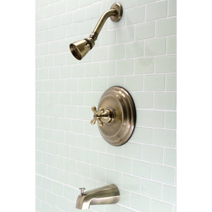 Restoration KB3633AX Single-Handle 3-Hole Wall Mount Tub and Shower Faucet, Antique Brass
