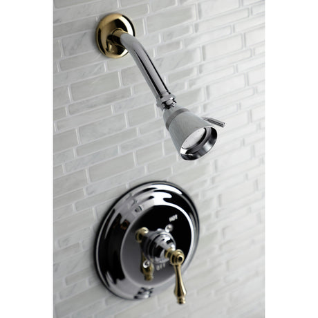 Restoration KB3634ALSO Single-Handle 2-Hole Wall Mount Shower Faucet, Polished Chrome/Polished Brass