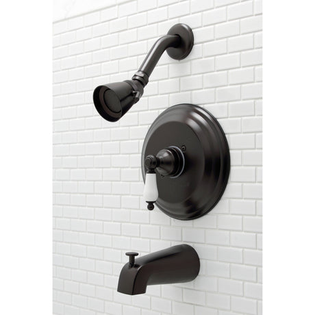 Restoration KB3635PL Single-Handle 3-Hole Wall Mount Tub and Shower Faucet, Oil Rubbed Bronze