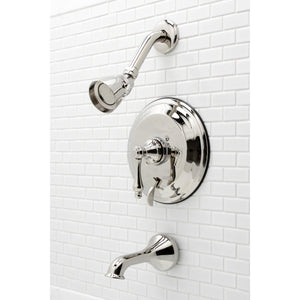 Restoration KB36360AL Single-Handle 3-Hole Wall Mount Tub and Shower Faucet, Polished Nickel