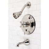Restoration KB36360AX Single-Handle 3-Hole Wall Mount Tub and Shower Faucet, Polished Nickel