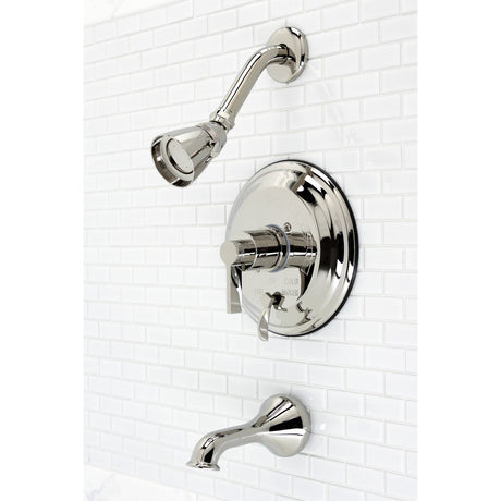 NuvoFusion KB36360NDL Wall Mount Tub and Shower Faucet, Polished Nickel