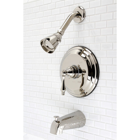 Restoration KB3636AL Single-Handle 3-Hole Wall Mount Tub and Shower Faucet, Polished Nickel