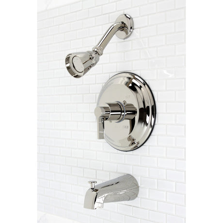 NuvoFusion KB3636NDL Wall Mount Tub and Shower Faucet, Polished Nickel