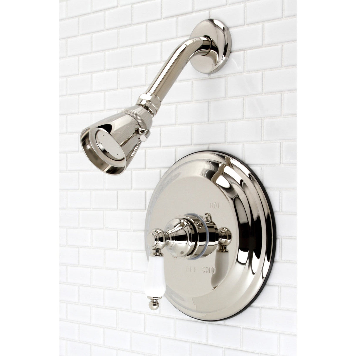 Restoration KB3636PLSO Single-Handle 2-Hole Wall Mount Shower Faucet, Polished Nickel