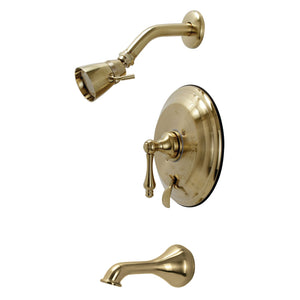 Restoration KB36370AL Single-Handle 3-Hole Wall Mount Tub and Shower Faucet, Brushed Brass