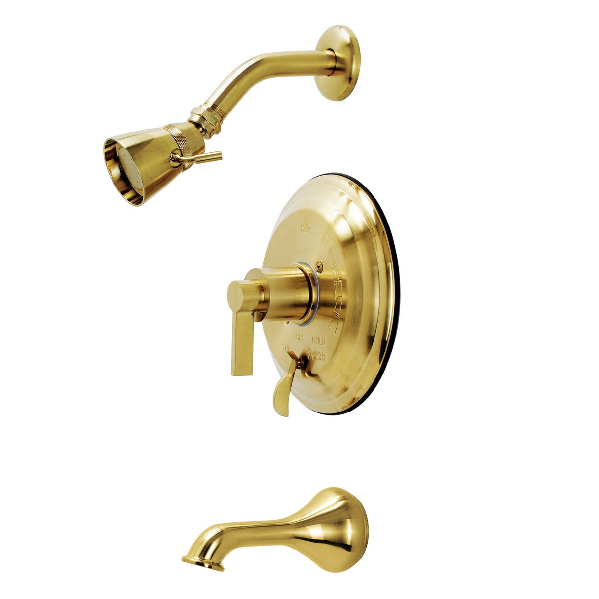 NuvoFusion KB36370NDL Wall Mount Tub and Shower Faucet, Brushed Brass