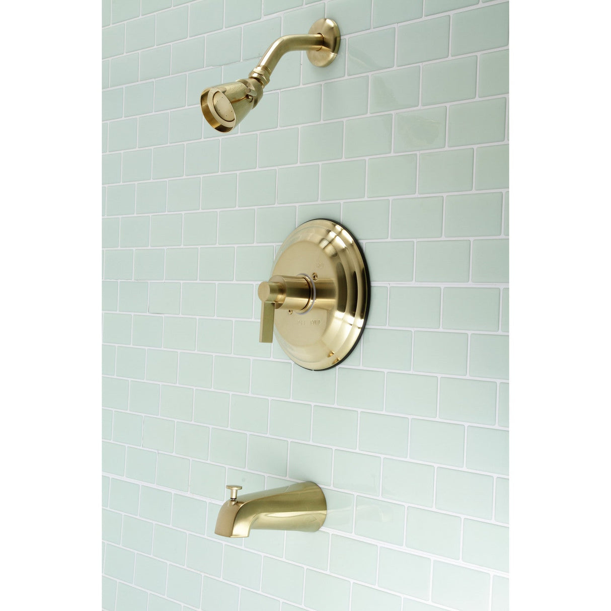 NuvoFusion KB3637NDL Wall Mount Tub and Shower Faucet, Brushed Brass