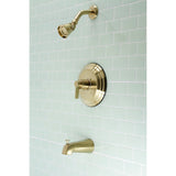 NuvoFusion KB3637NDL Wall Mount Tub and Shower Faucet, Brushed Brass