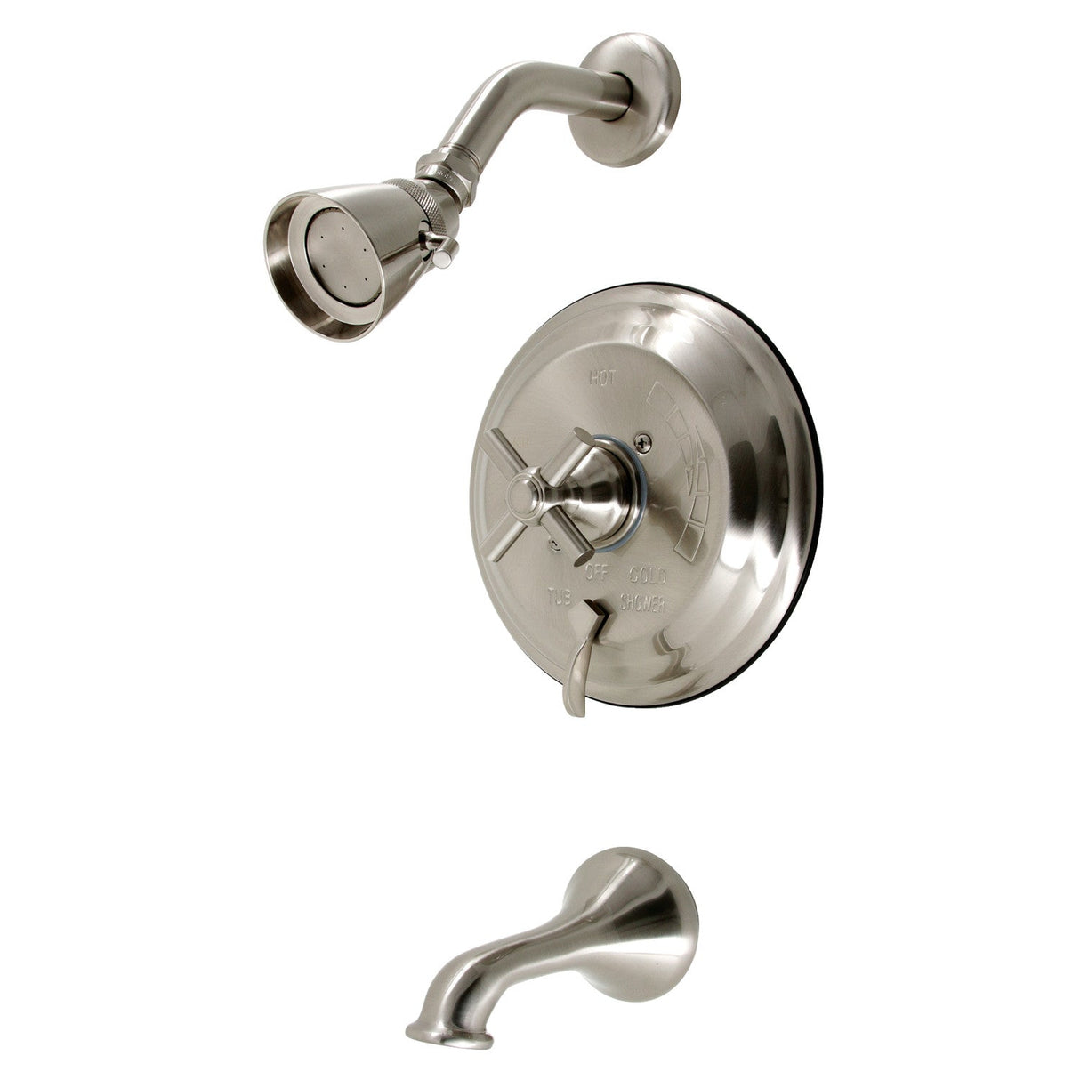 Elinvar KB36380EX Single-Handle 3-Hole Wall Mount Tub and Shower Faucet, Brushed Nickel