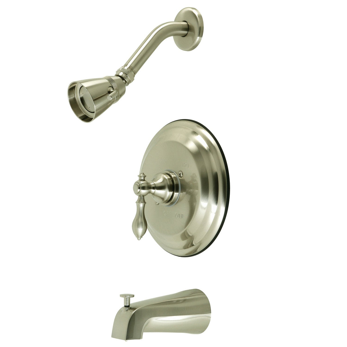American Classic KB3638ACL Single-Handle 3-Hole Wall Mount Tub and Shower Faucet, Brushed Nickel