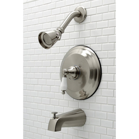 KB3638PLT Single-Handle 3-Hole Wall Mount Tub and Shower Faucet Trim Only, Brushed Nickel