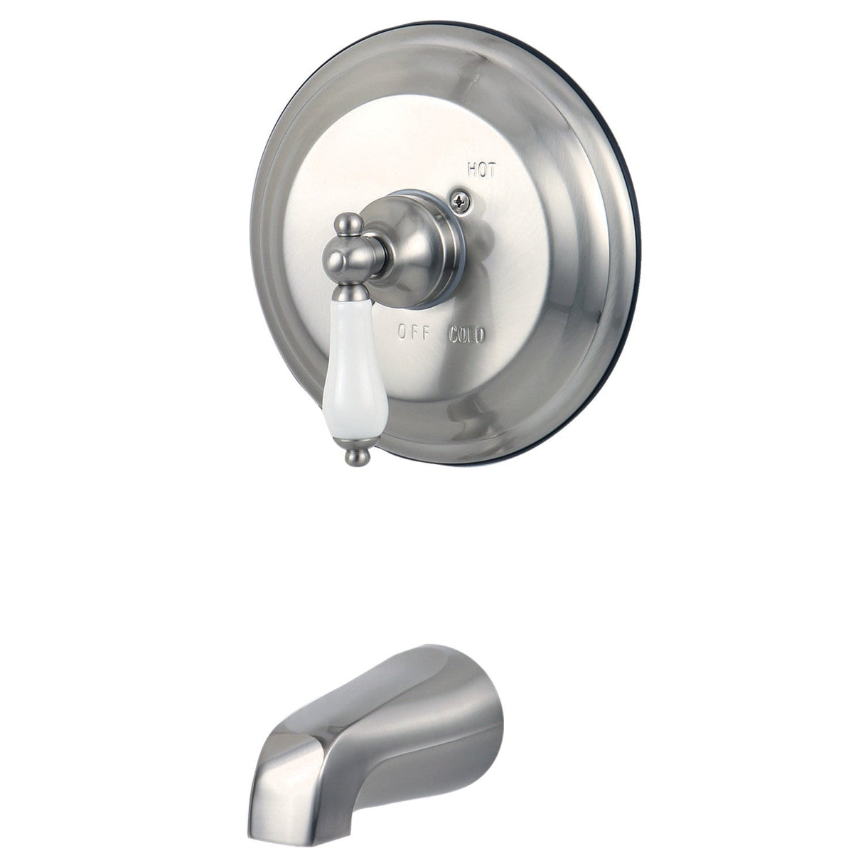 Vintage KB3638PLTO Single-Handle 2-Hole Wall Mount Tub and Shower Faucet Tub Only, Brushed Nickel