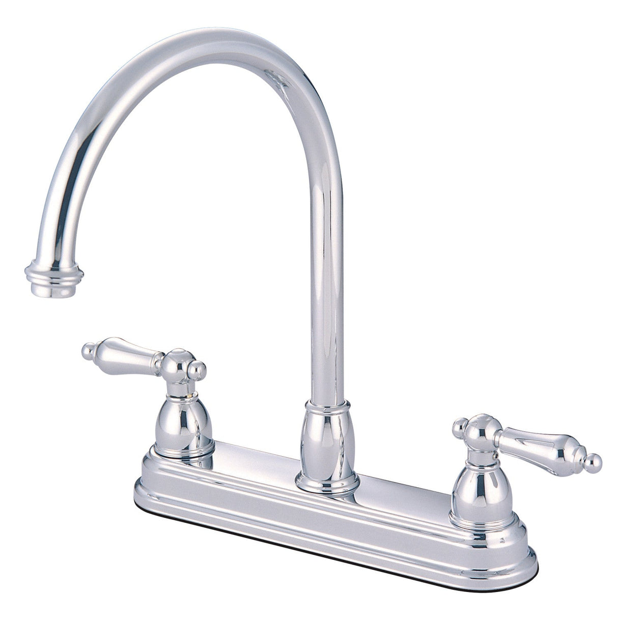 Restoration KB3741AL Two-Handle 3-Hole Deck Mount 8" Centerset Kitchen Faucet, Polished Chrome