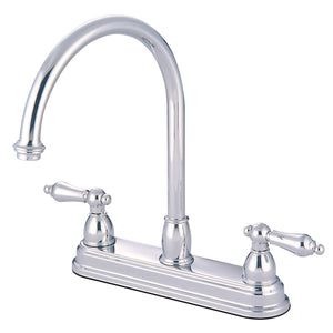 Restoration KB3741AL Two-Handle 3-Hole Deck Mount 8" Centerset Kitchen Faucet, Polished Chrome