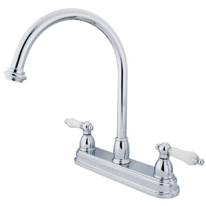 Restoration KB3741PL Two-Handle 3-Hole Deck Mount 8" Centerset Kitchen Faucet, Polished Chrome