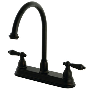 Restoration KB3745AL Two-Handle 3-Hole Deck Mount 8" Centerset Kitchen Faucet, Oil Rubbed Bronze