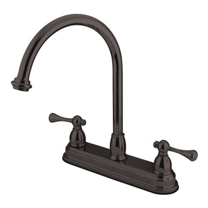 KB3745BL Two-Handle 3-Hole Deck Mount 8" Centerset Kitchen Faucet, Oil Rubbed Bronze