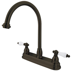 Restoration KB3745PL Two-Handle 3-Hole Deck Mount 8" Centerset Kitchen Faucet, Oil Rubbed Bronze