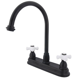 Restoration KB3745PX Two-Handle 3-Hole Deck Mount 8" Centerset Kitchen Faucet, Oil Rubbed Bronze
