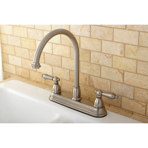 Restoration KB3748AL Two-Handle 3-Hole Deck Mount 8" Centerset Kitchen Faucet, Brushed Nickel