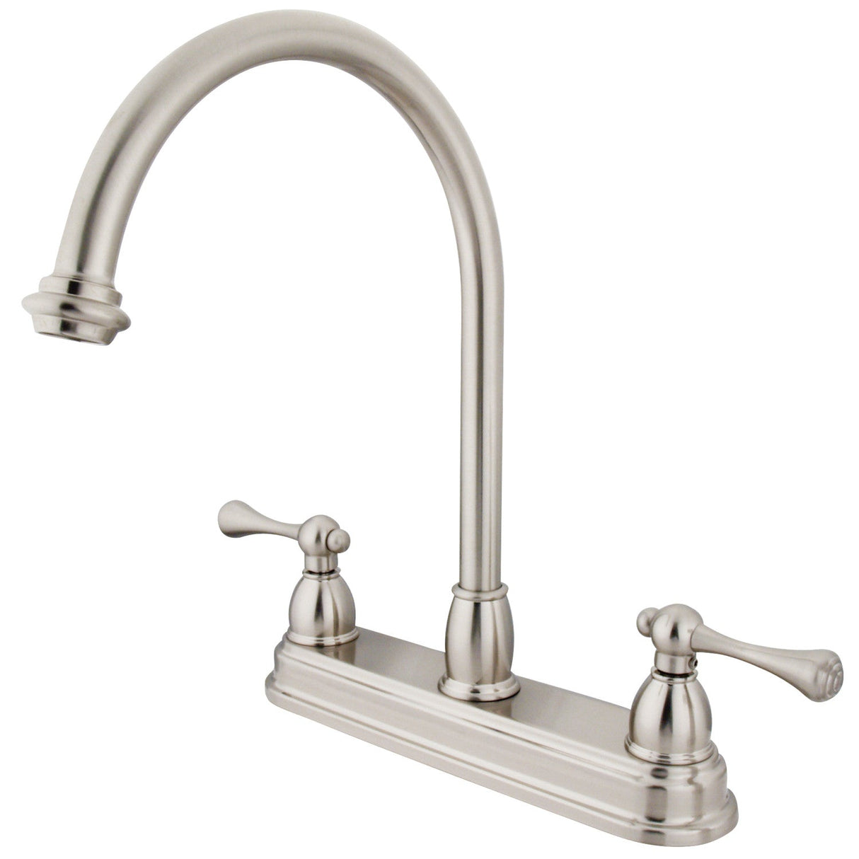 KB3748BL Two-Handle 3-Hole Deck Mount 8" Centerset Kitchen Faucet, Brushed Nickel