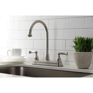 KB3748FL Two-Handle 3-Hole Deck Mount 8" Centerset Kitchen Faucet, Brushed Nickel