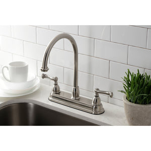 KB3748FL Two-Handle 3-Hole Deck Mount 8" Centerset Kitchen Faucet, Brushed Nickel