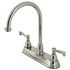 KB3748FL Two-Handle 3-Hole Deck Mount 8" Centerset Kitchen Faucet, Brushed Nickel