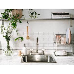 Restoration KB3748PX Two-Handle 3-Hole Deck Mount 8" Centerset Kitchen Faucet, Brushed Nickel