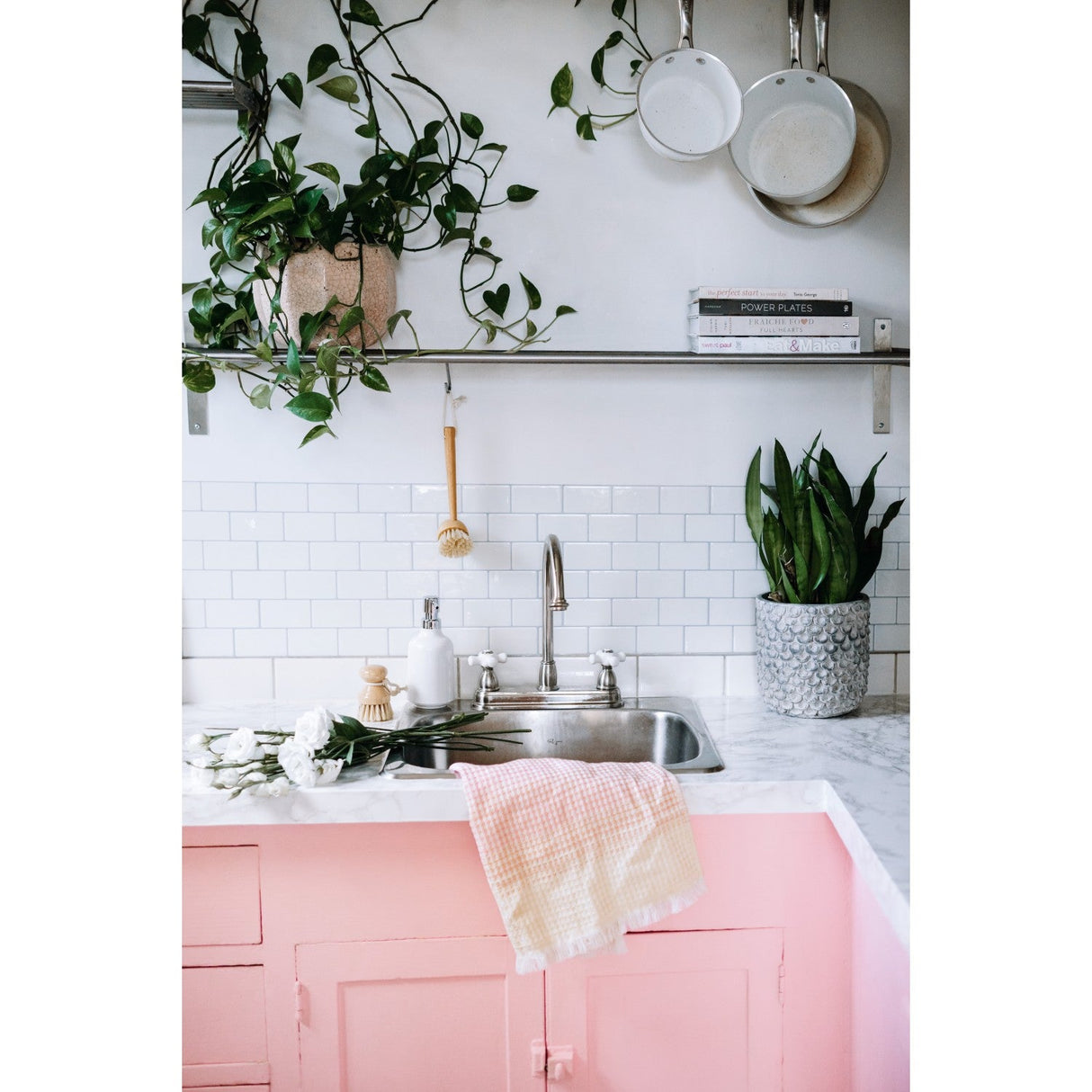 Restoration KB3748PX Two-Handle 3-Hole Deck Mount 8" Centerset Kitchen Faucet, Brushed Nickel