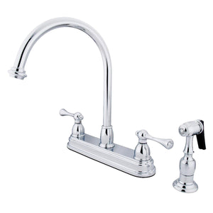 Vintage KB3751BLBS Two-Handle 4-Hole Deck Mount 8" Centerset Kitchen Faucet with Side Sprayer, Polished Chrome