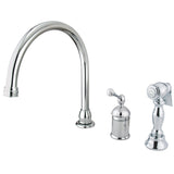 Georgian KB3811BLBS Single-Handle 3-Hole Deck Mount Widespread Kitchen Faucet, Polished Chrome