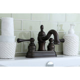 Vintage KB3905BL Two-Handle 3-Hole Deck Mount 4" Centerset Bathroom Faucet with Plastic Pop-Up, Oil Rubbed Bronze