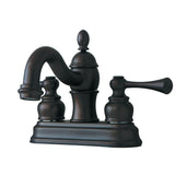 Vintage KB3905BL Two-Handle 3-Hole Deck Mount 4" Centerset Bathroom Faucet with Plastic Pop-Up, Oil Rubbed Bronze