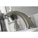 Vintage KB3977BL Two-Handle 3-Hole Deck Mount Widespread Bathroom Faucet with Plastic Pop-Up, Brushed Nickel/Polished Chrome