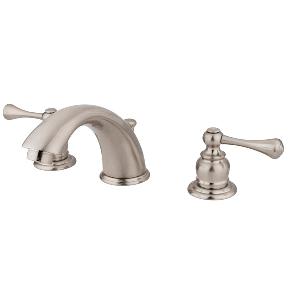 Vintage KB3978BL Two-Handle 3-Hole Deck Mount Widespread Bathroom Faucet with Plastic Pop-Up, Brushed Nickel