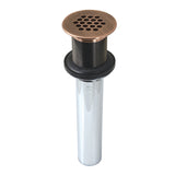 Trimscape KB400AC Brass Grid Bathroom Sink Drain without Overflow, 17 Gauge, Antique Copper