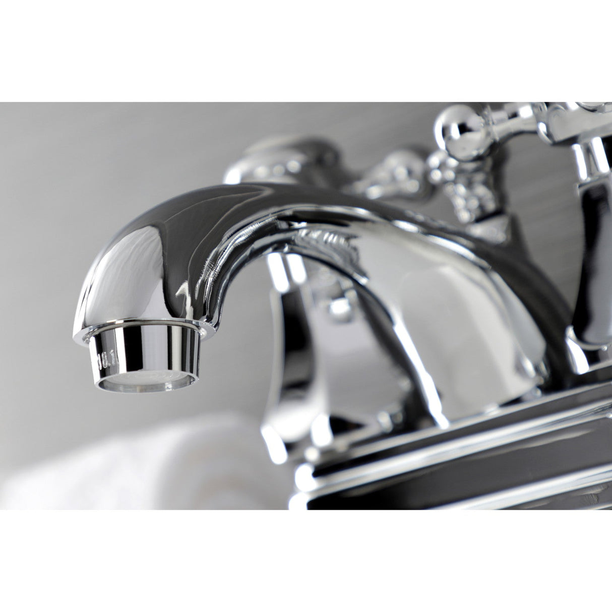 Metropolitan KB4601BX Two-Handle 3-Hole Deck Mount 4" Centerset Bathroom Faucet with Plastic Pop-Up, Polished Chrome