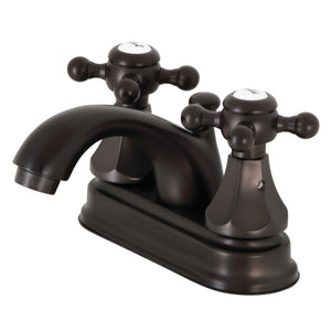 Metropolitan KB4605BX Two-Handle 3-Hole Deck Mount 4" Centerset Bathroom Faucet with Plastic Pop-Up, Oil Rubbed Bronze
