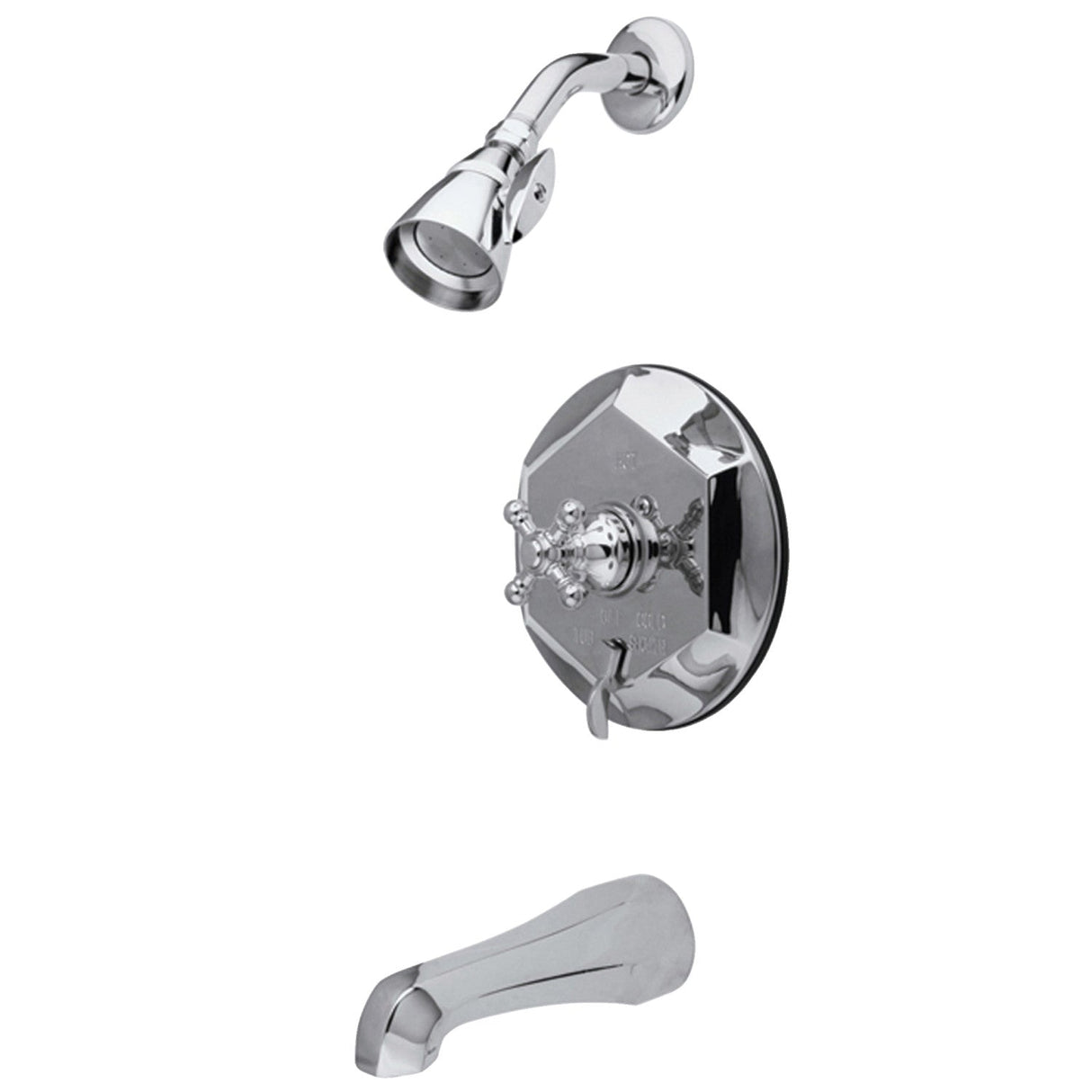 English Vintage KB46310BX Single-Handle 3-Hole Wall Mount Tub and Shower Faucet, Polished Chrome