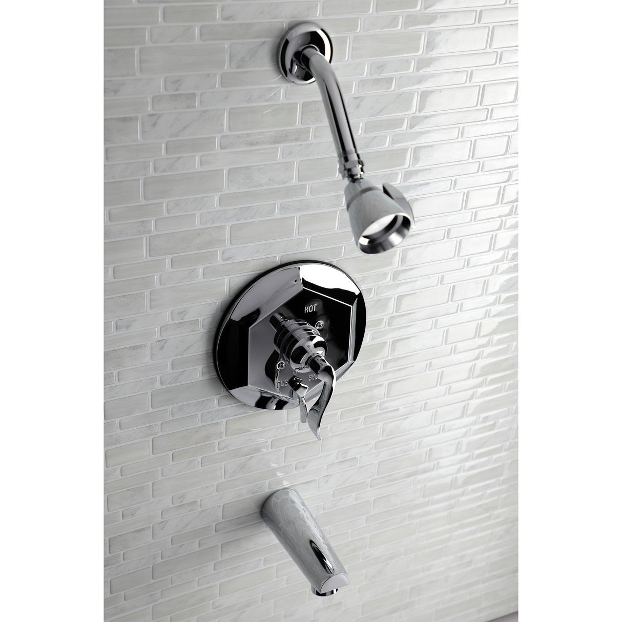 KB46310DFL Single-Handle 3-Hole Wall Mount Tub and Shower Faucet, Polished Chrome