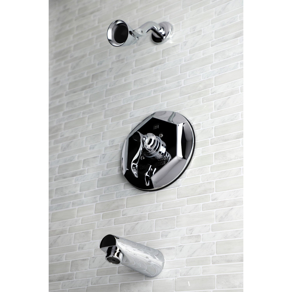 KB46310DFL Single-Handle 3-Hole Wall Mount Tub and Shower Faucet, Polished Chrome