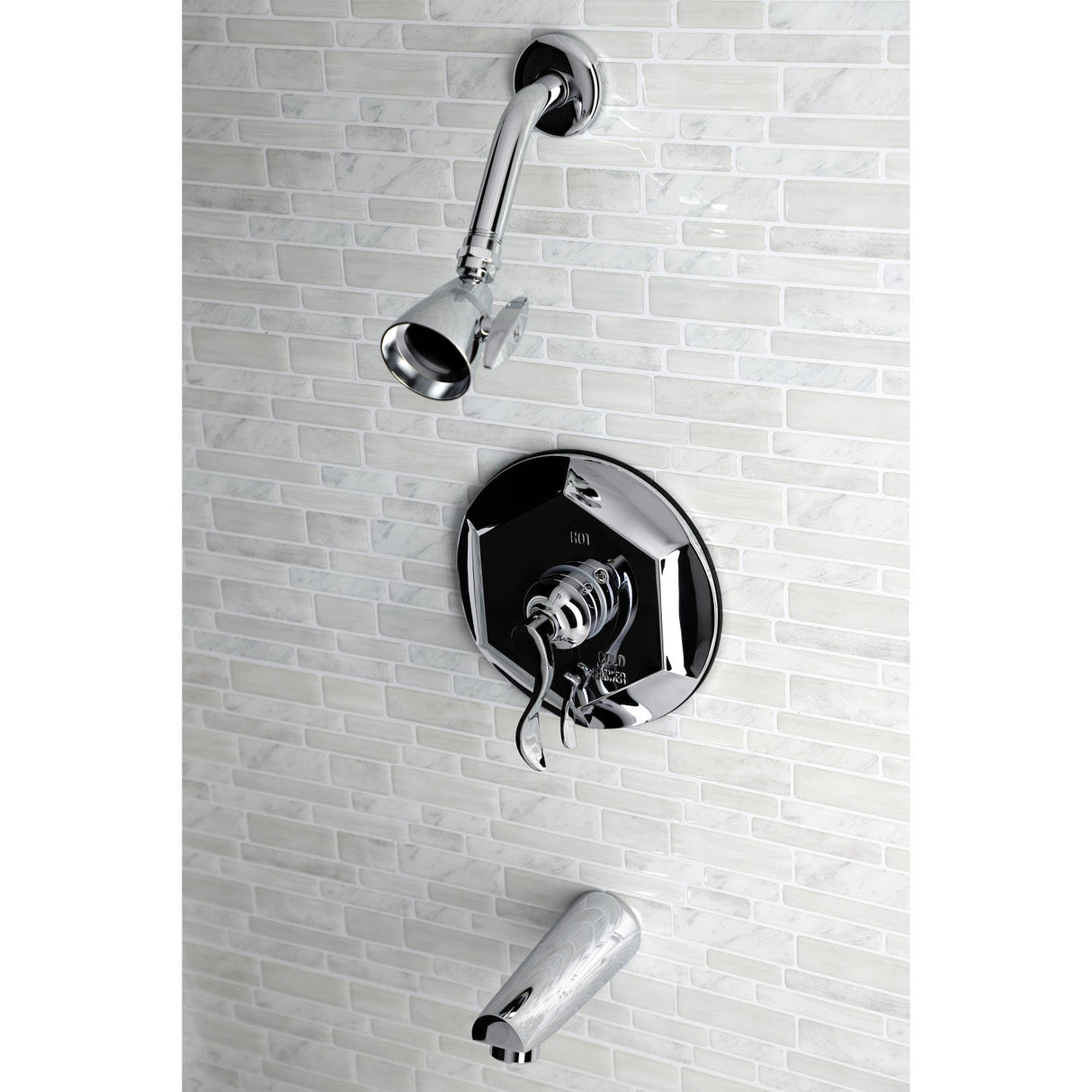 KB46310DFL Single-Handle 3-Hole Wall Mount Tub and Shower Faucet, Polished Chrome