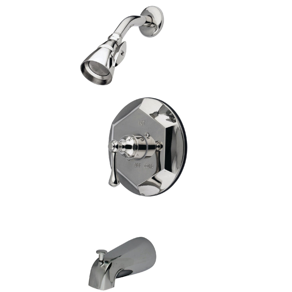 English Vintage KB4631BL Single-Handle 3-Hole Wall Mount Tub and Shower Faucet, Polished Chrome